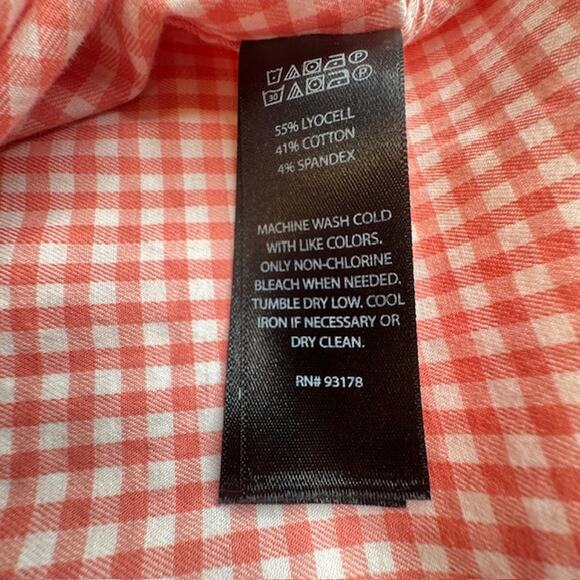 Porter & Ash Mens X-Large Lt Orange Gingham LS Button Up Shirt - Picture 14 of 14
